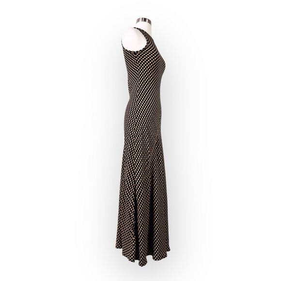 Dissh Mila Bias Cut Maxi Dress Size 2 Black Gold Geometric Sleeveless - Picture 7 of 10